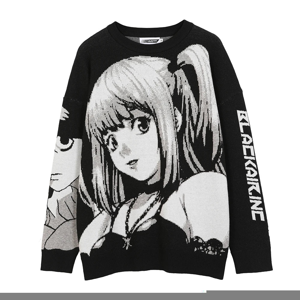 Anime Loose Misa Amane Harajuku Knit Oversize Uniform Streetwear Top