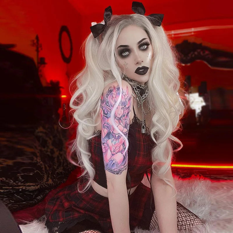 Lace Plaid Pleated Skirt Vintage Harajuku Gothic Punk England Style Sexy Skater Clothes