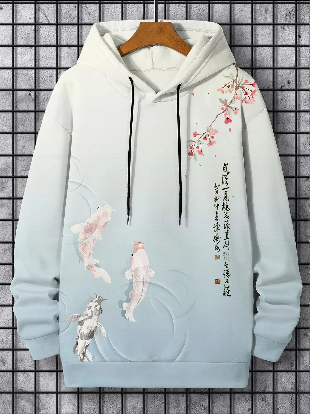 interesting Harajuku fashion design casual men's hoodie w/ autumn and winter natural scenery pattern
