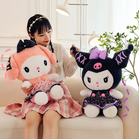 Sanrio Cartoon My Melody Kuromi Plush Toy Cute Girls Pillow