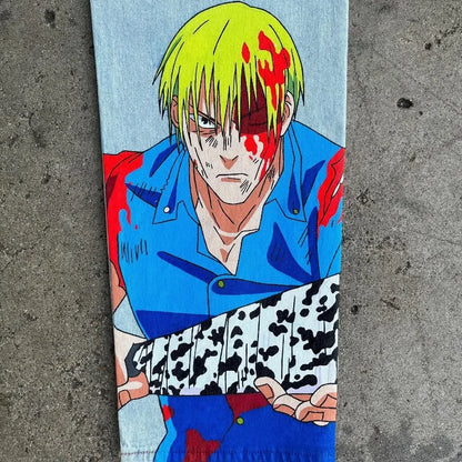 Harajuku Anime Hip Hop print pattern jeans