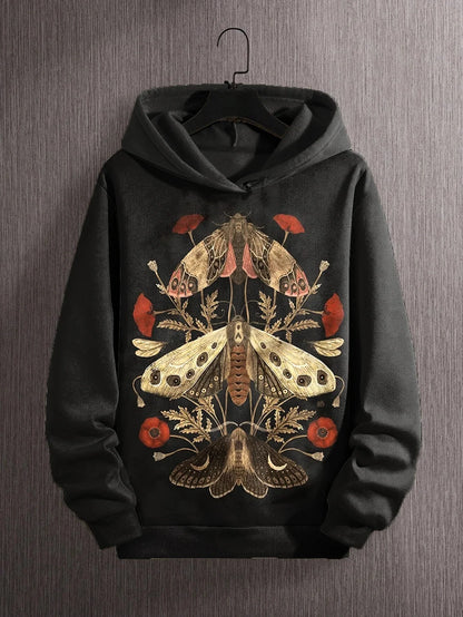 interesting Harajuku fashion design casual men's hoodie w/ autumn and winter natural scenery pattern
