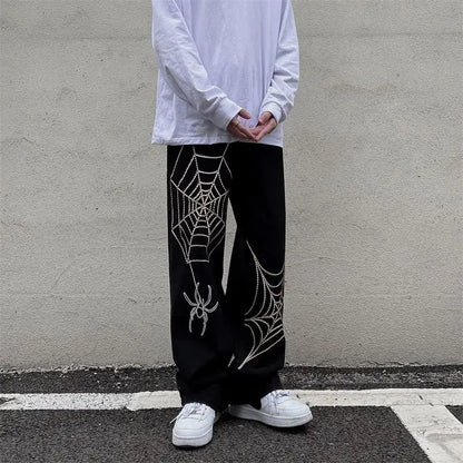 Streetwear Anime Male Wide Leg Oversize Pants Men Techwear Baggy Straight