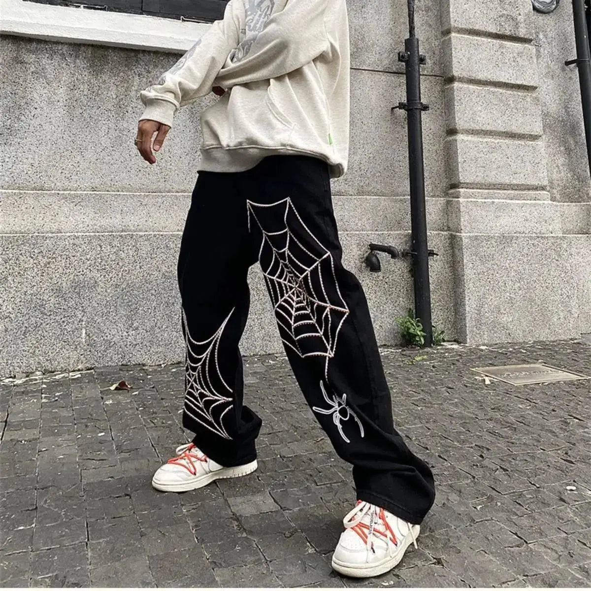 Streetwear Anime Male Wide Leg Oversize Pants Men Techwear Baggy Straight