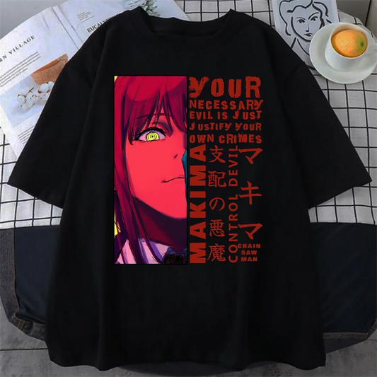 Chainsaw Man Makima Eyes Print Short Sleeve T Shirt