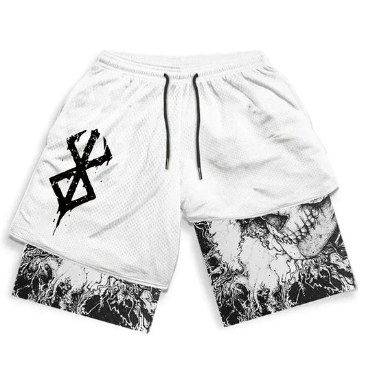 Men's Breathable Streetwear Anime Gym Shorts Training Fitness Workout
