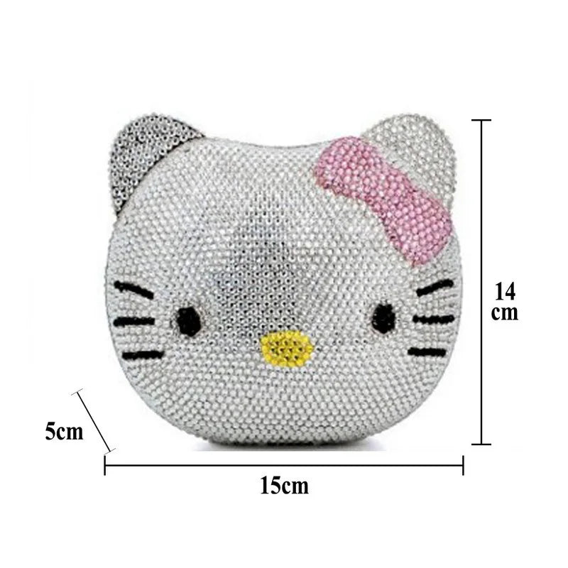 Anime Hello Kitty Handmade Diamond-set Lady's Clutch