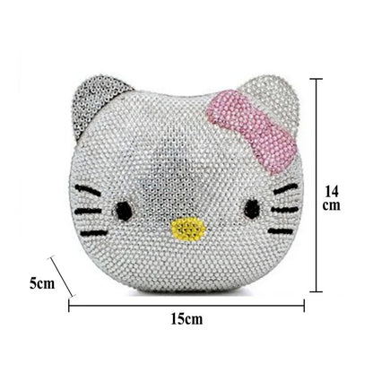 Anime Hello Kitty Handmade Diamond-set Lady's Clutch