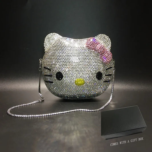Anime Hello Kitty Handmade Diamond-set Lady's Clutch