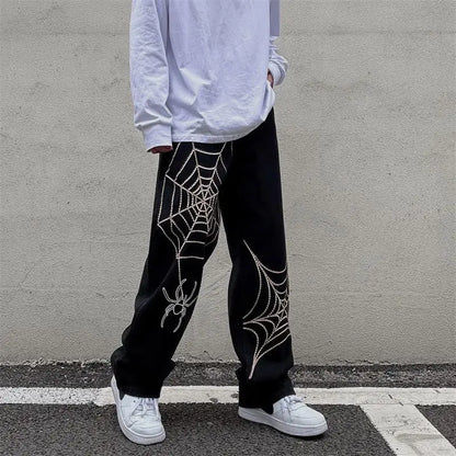 Streetwear Anime Male Wide Leg Oversize Pants Men Techwear Baggy Straight